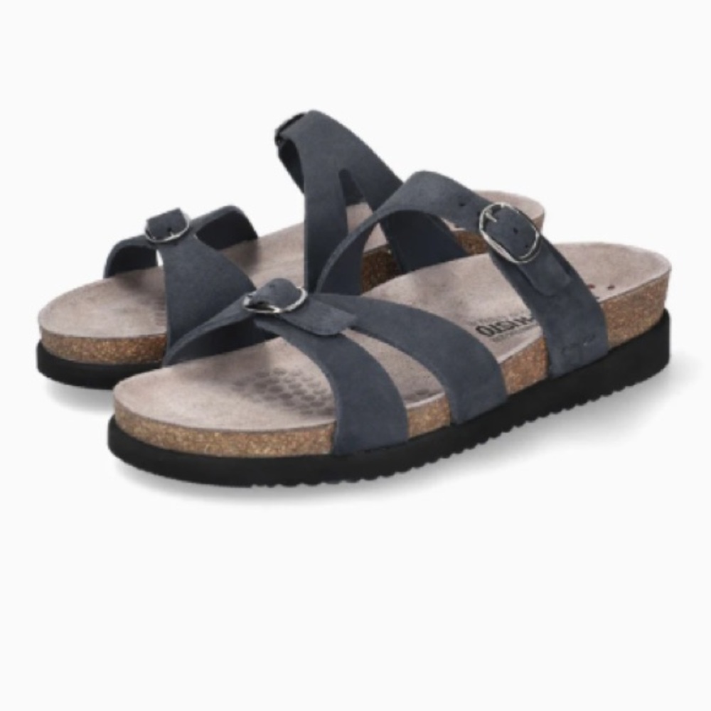 Mephisto Hannel Leather Sandals in Deep Blue